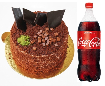 4-6 Kişilik Yaş Pasta Paketi - Çikolatalı Lezzet ve Kola Samsun pasta