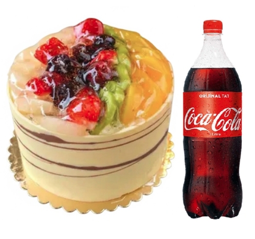 4 ile 6 kişilik karışık mevsim meyveli yaş pasta 1 lt cola usta ellerden çıkan şık sunum. Samsun pasta